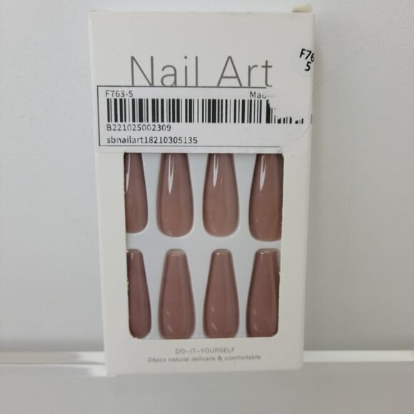 Press On Long Coffin Nails NWT 24 Pieces - Picture 1 of 3
